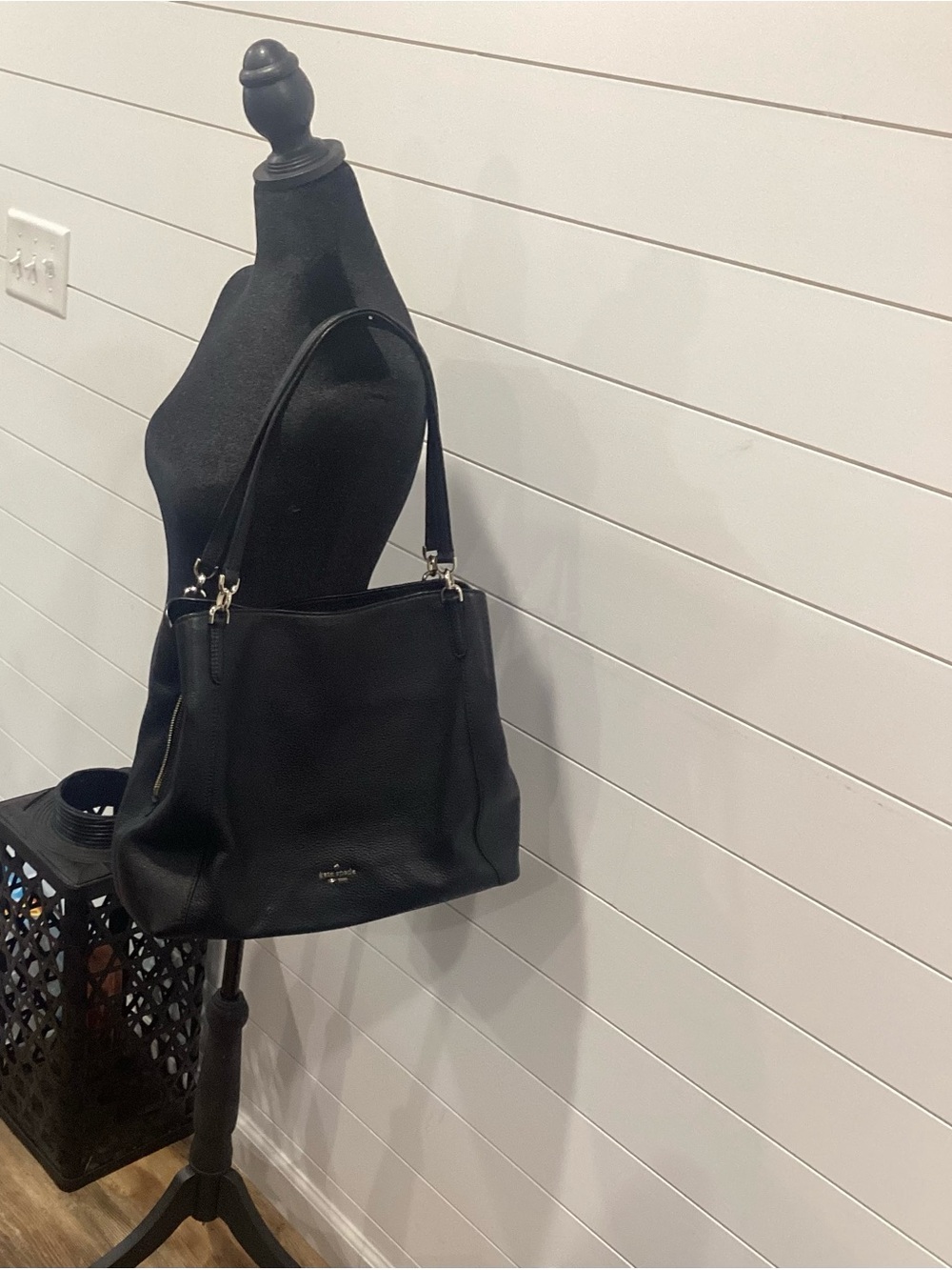 kate spade Black Pebbled Leather Shoulder Bag